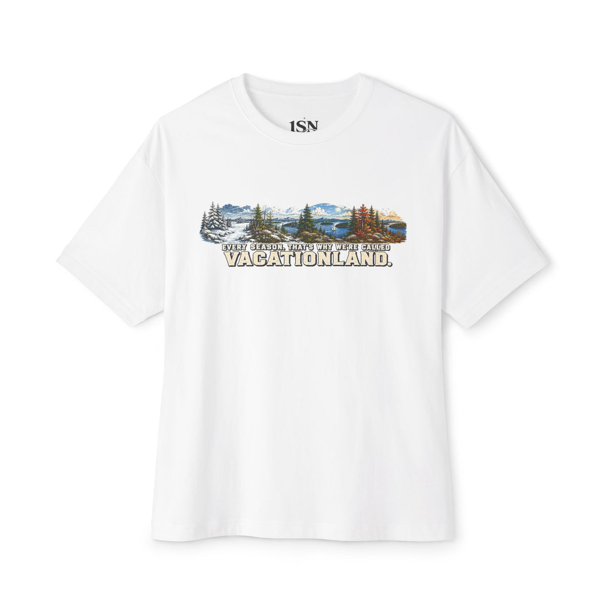 Vacationland Maine Graphic Tee — Scenic Seasons Landscape Shirt