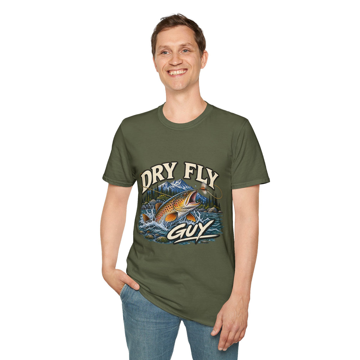 Dry Fly Guy T-Shirt — Vintage Trout Fly Fishing Graphic Tee