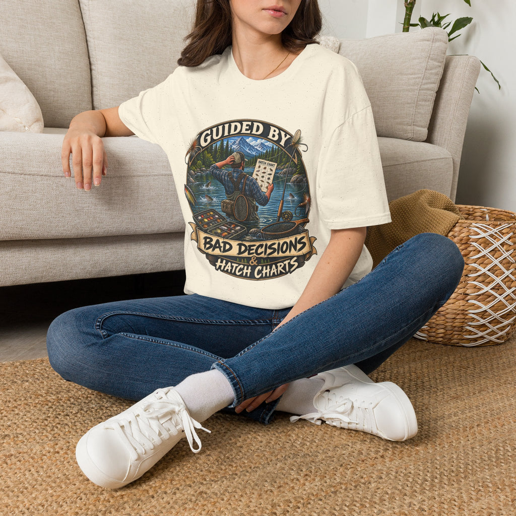 T-Shirt — "Guided By Bad Decisions" Fishing Hatch Chart Graphic Tee