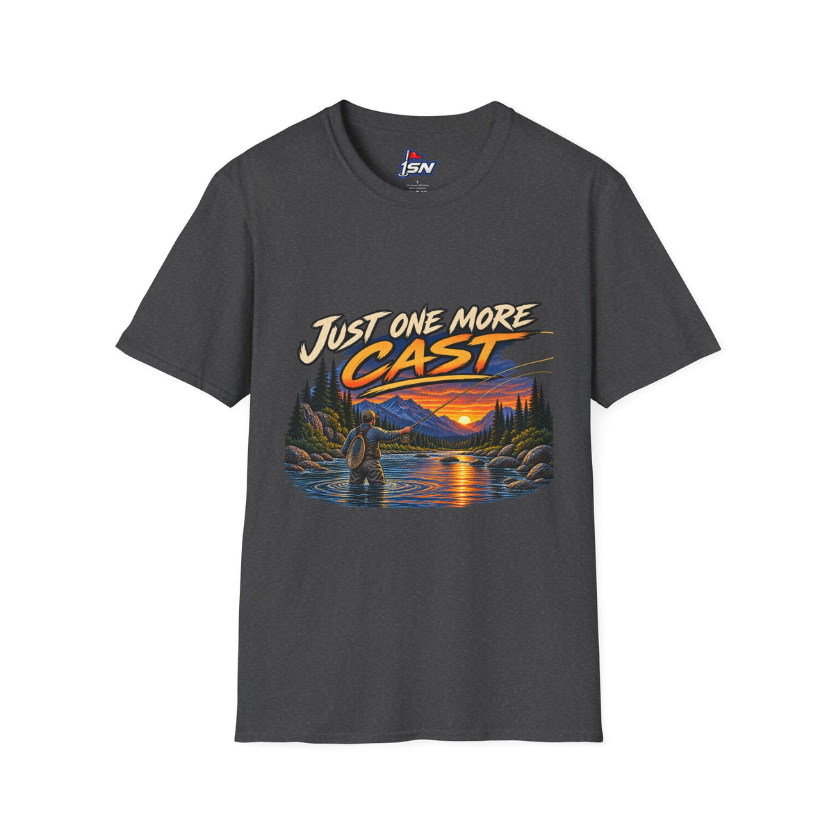 Just One More Cast Fishing T-Shirt — Sunset Lake Angler Graphic Tee