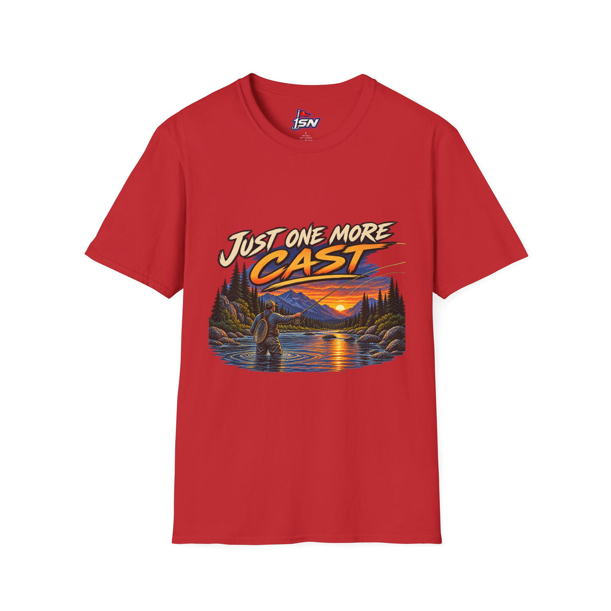 Just One More Cast Fishing T-Shirt — Sunset Lake Angler Graphic Tee