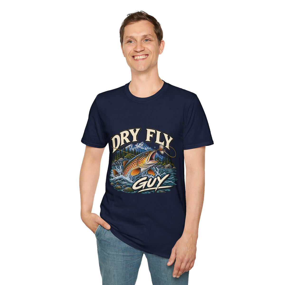 Dry Fly Guy T-Shirt — Vintage Trout Fly Fishing Graphic Tee