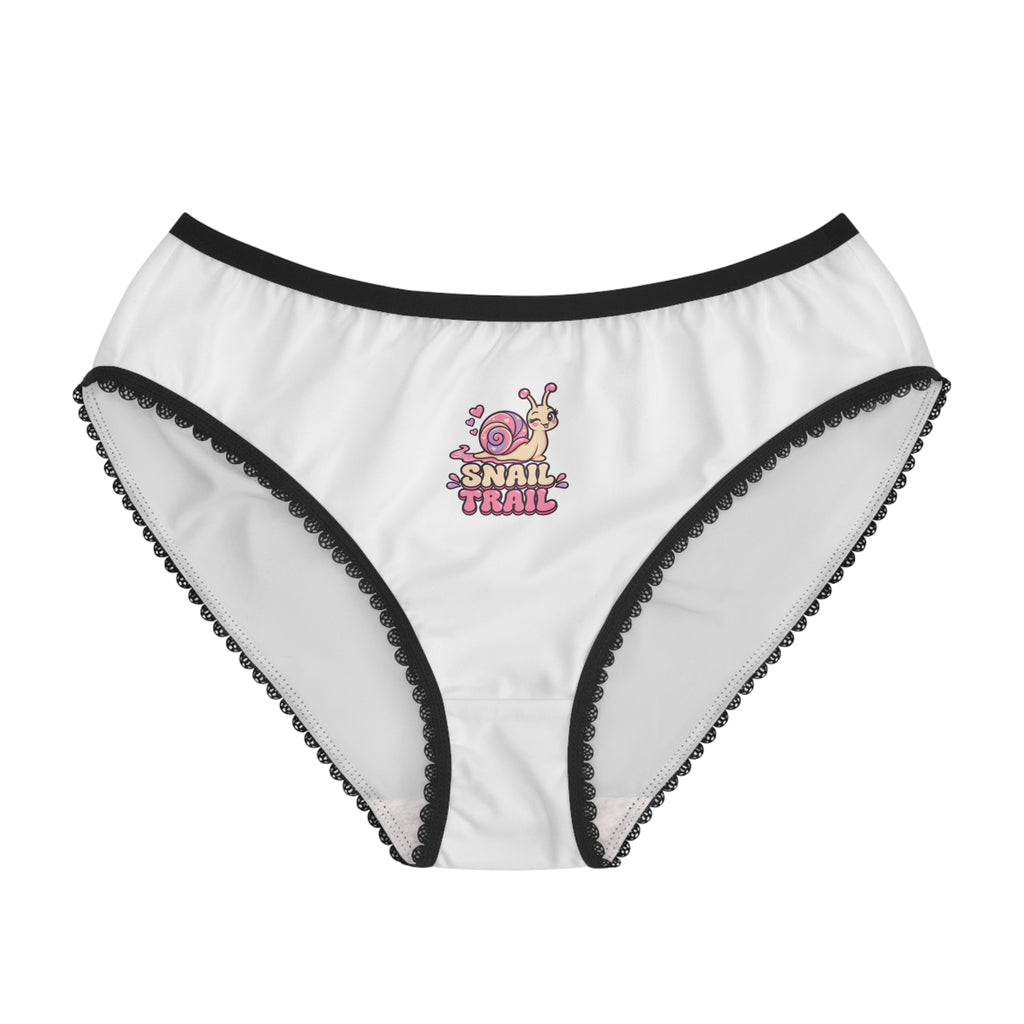 Snail Trail Women's Briefs – Cute Pink Snail Graphic Lacy Bikini Panties