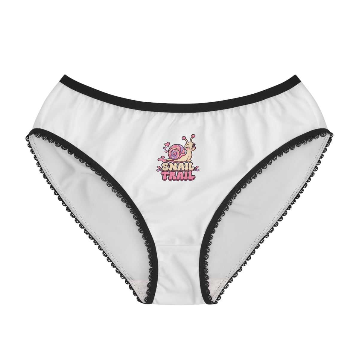 Snail Trail Women's Briefs – Cute Pink Snail Graphic Lacy Bikini Panties