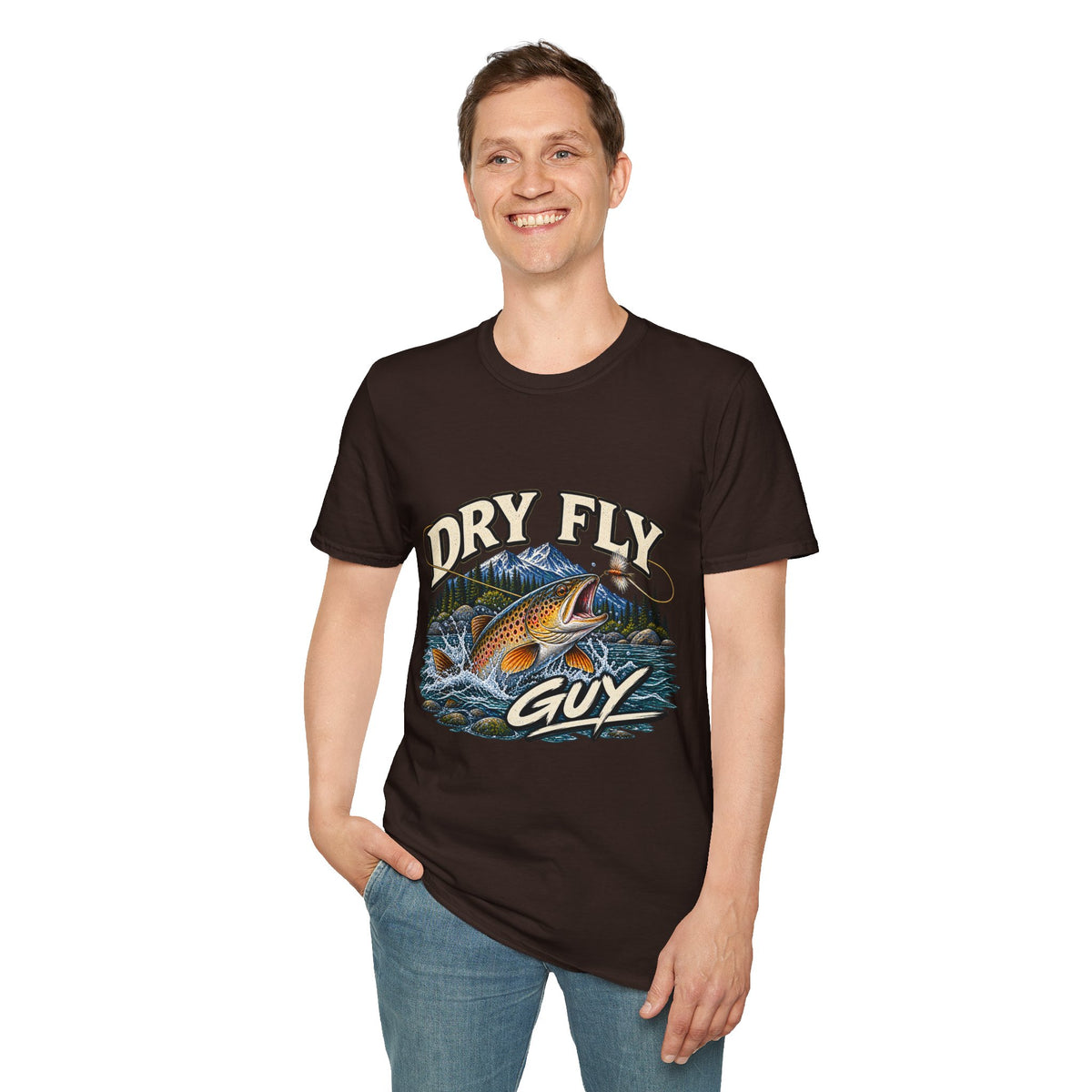 Dry Fly Guy T-Shirt — Vintage Trout Fly Fishing Graphic Tee
