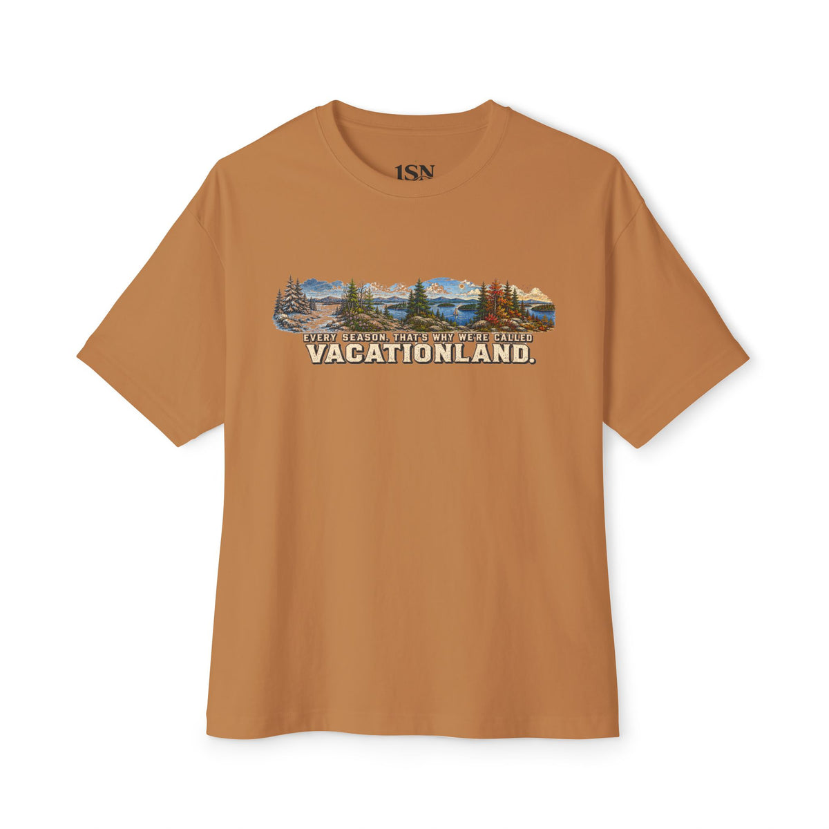Vacationland Maine Graphic Tee — Scenic Seasons Landscape Shirt