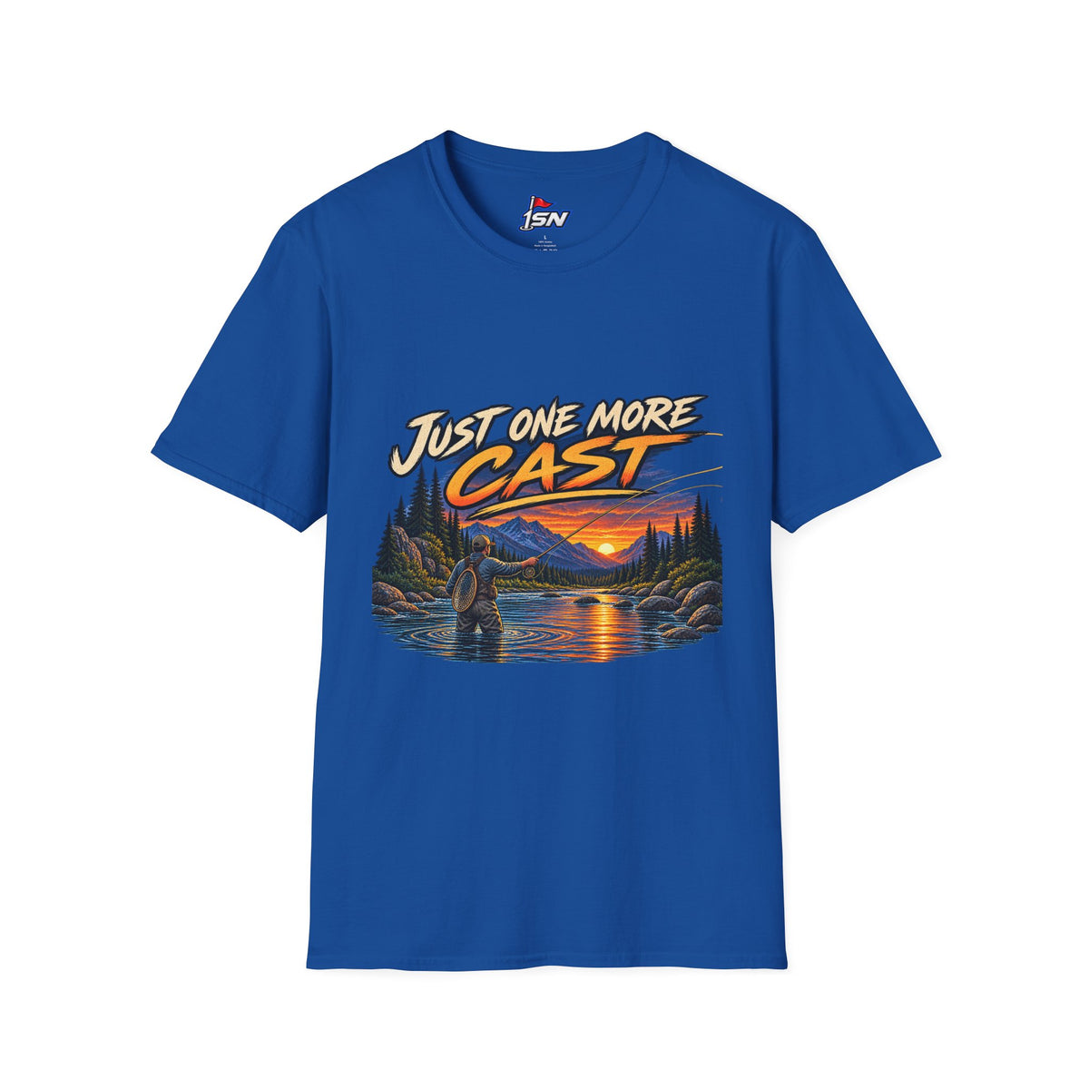 Just One More Cast Fishing T-Shirt — Sunset Lake Angler Graphic Tee