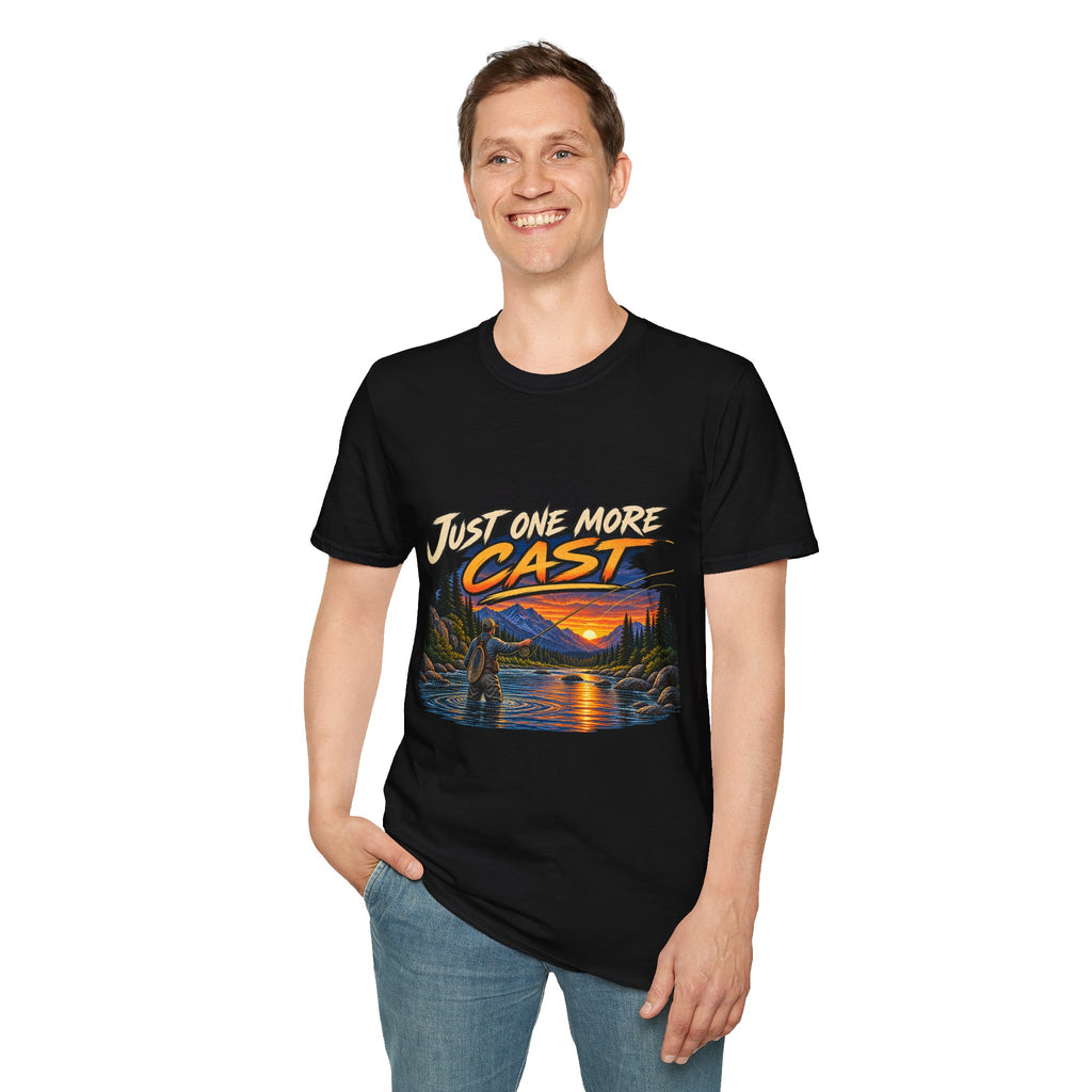 Just One More Cast Fishing T-Shirt — Sunset Lake Angler Graphic Tee