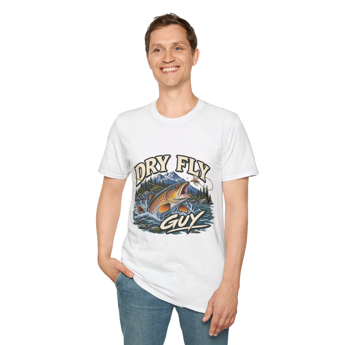 Dry Fly Guy T-Shirt — Vintage Trout Fly Fishing Graphic Tee