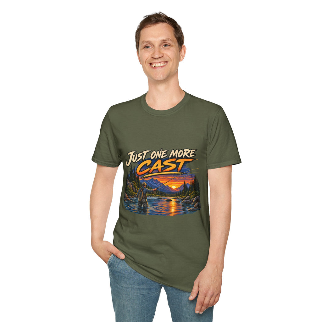 Just One More Cast Fishing T-Shirt — Sunset Lake Angler Graphic Tee