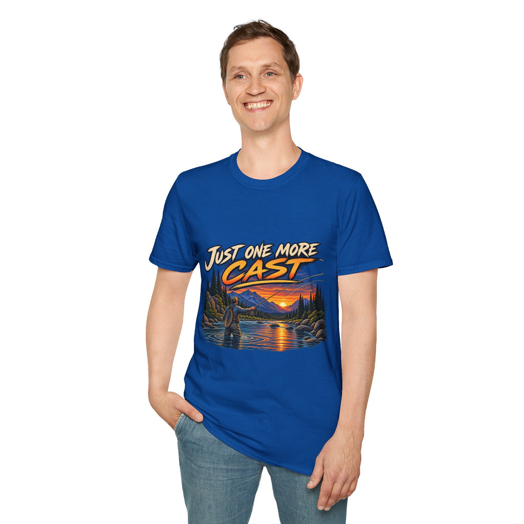 Just One More Cast Fishing T-Shirt — Sunset Lake Angler Graphic Tee