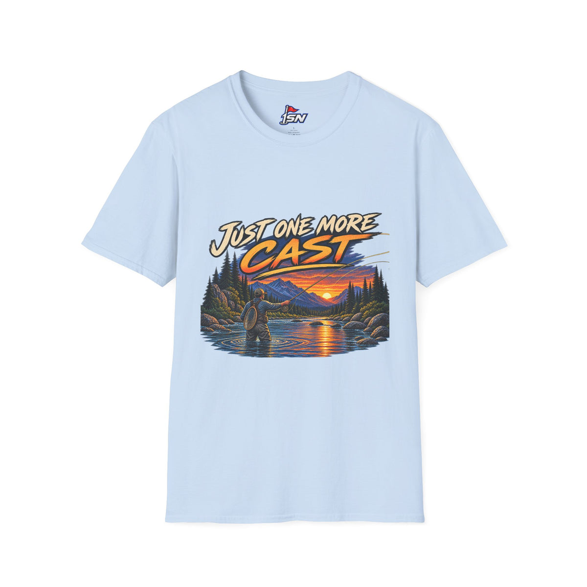 Just One More Cast Fishing T-Shirt — Sunset Lake Angler Graphic Tee