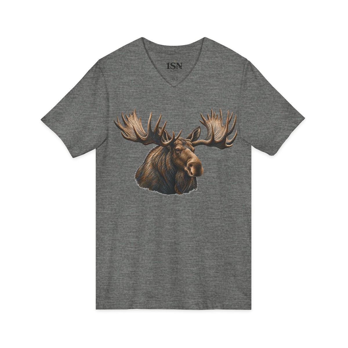Majestic Moose V-Neck Tee — Realistic Moose Head Graphic (Maine Edition) 1SN
