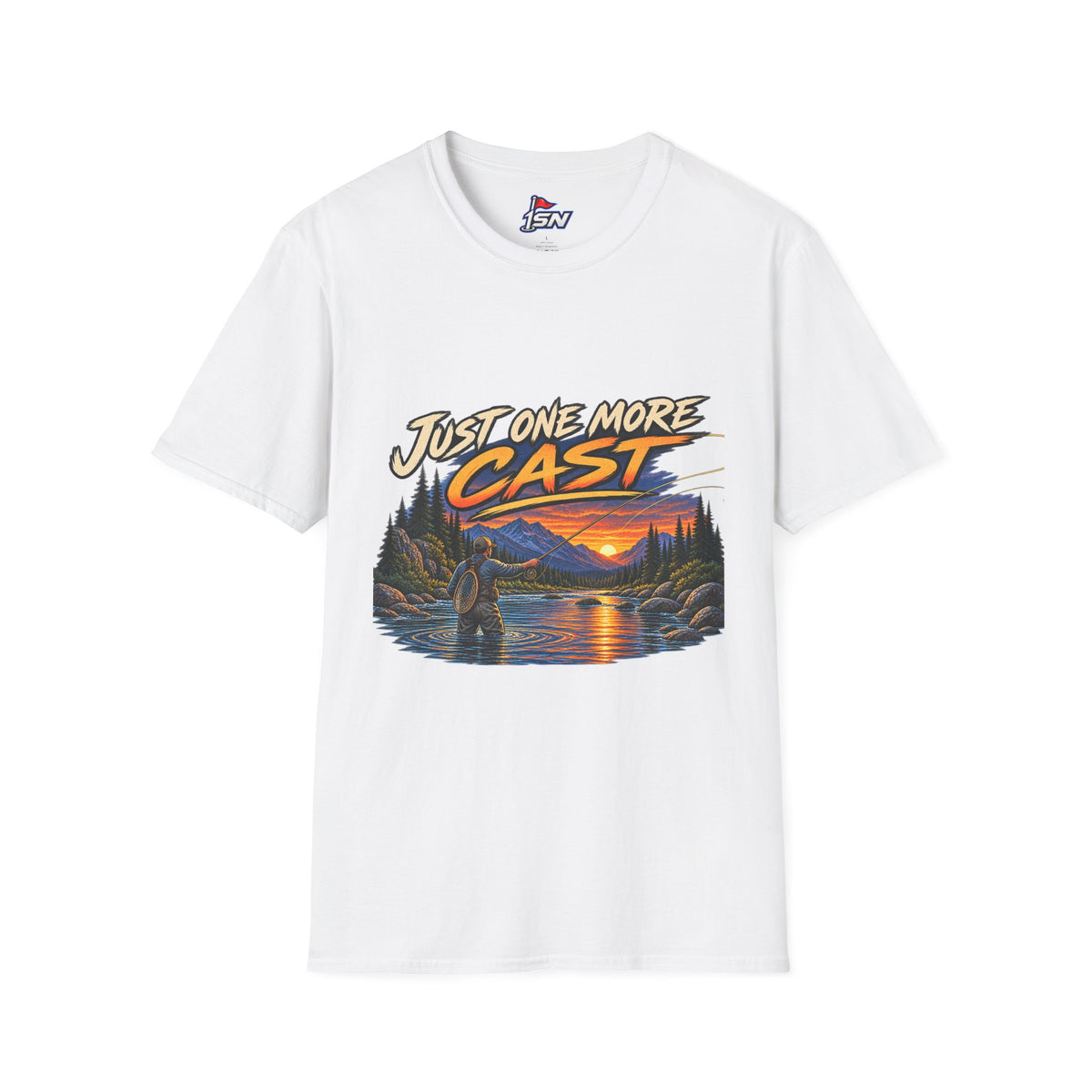 Just One More Cast Fishing T-Shirt — Sunset Lake Angler Graphic Tee