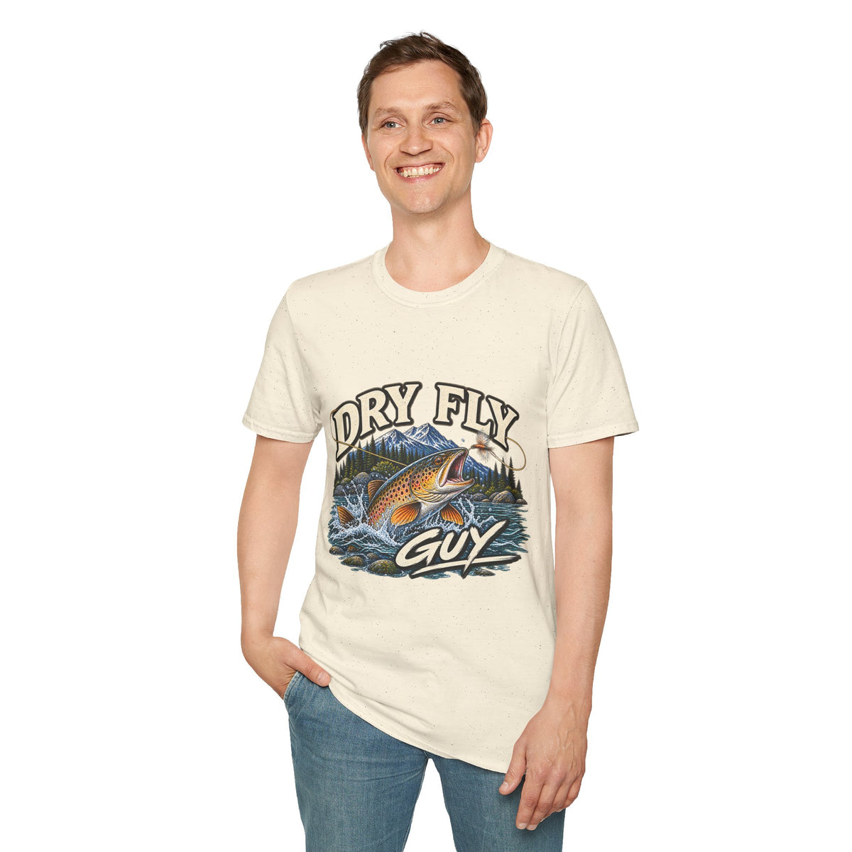 Dry Fly Guy T-Shirt — Vintage Trout Fly Fishing Graphic Tee