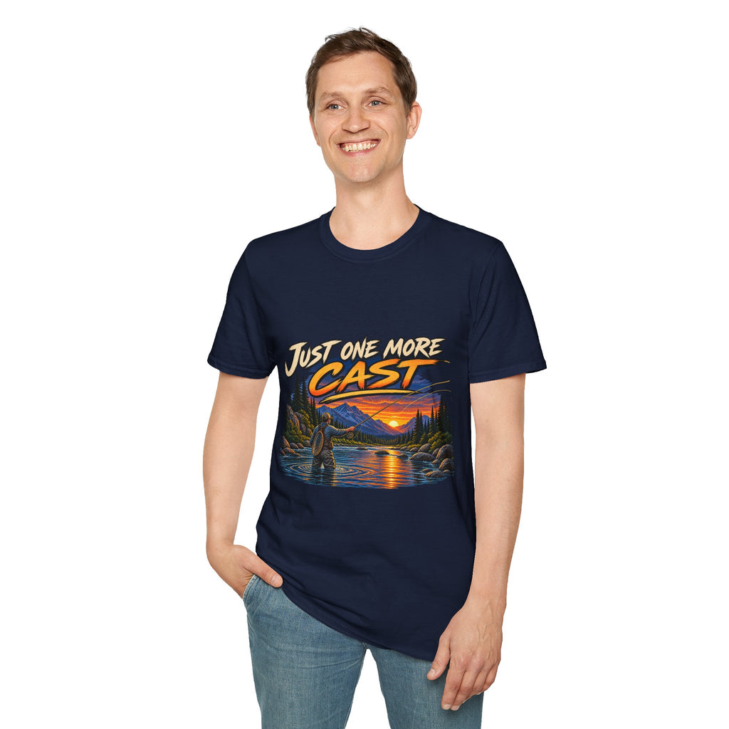 Just One More Cast Fishing T-Shirt — Sunset Lake Angler Graphic Tee