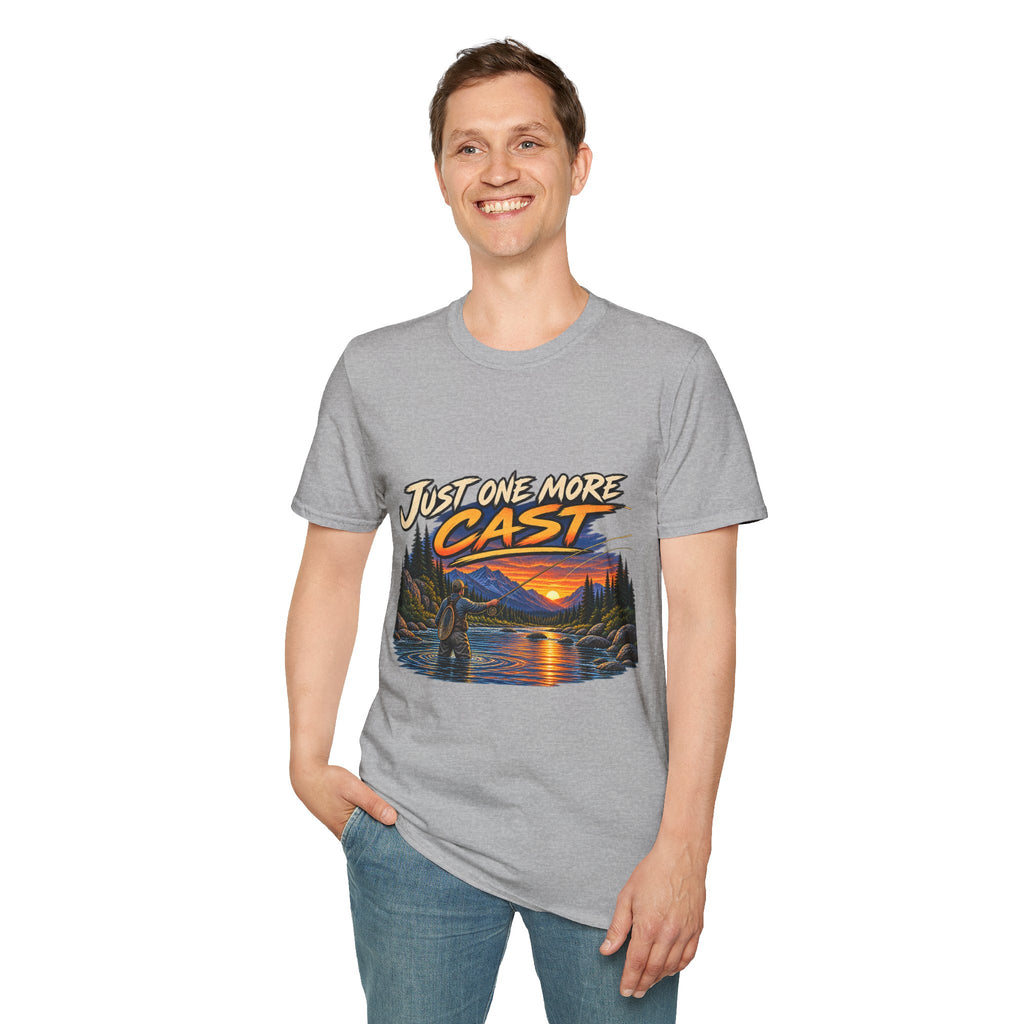 Just One More Cast Fishing T-Shirt — Sunset Lake Angler Graphic Tee