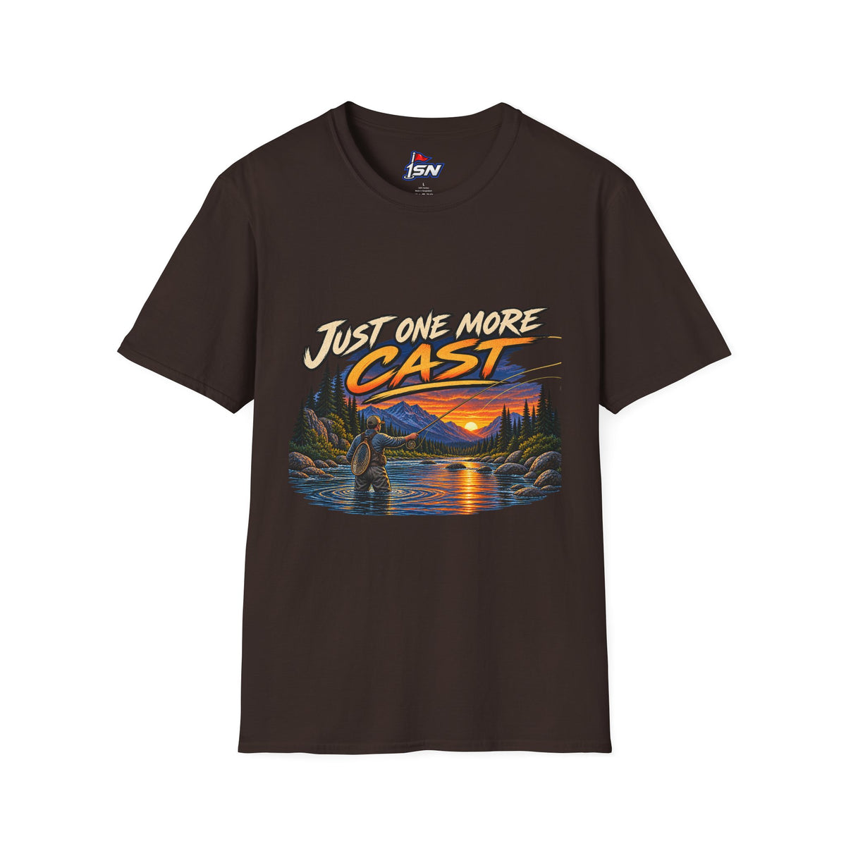 Just One More Cast Fishing T-Shirt — Sunset Lake Angler Graphic Tee