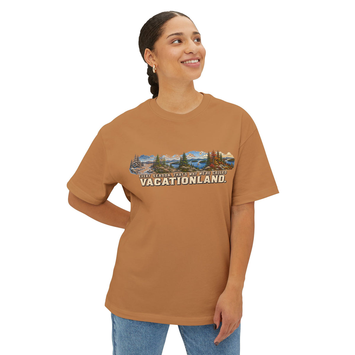 Vacationland Maine Graphic Tee — Scenic Seasons Landscape Shirt