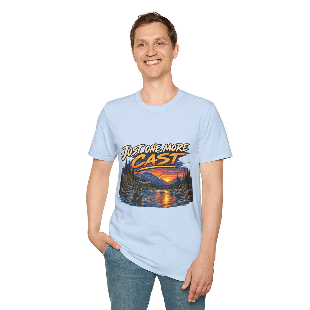 Just One More Cast Fishing T-Shirt — Sunset Lake Angler Graphic Tee